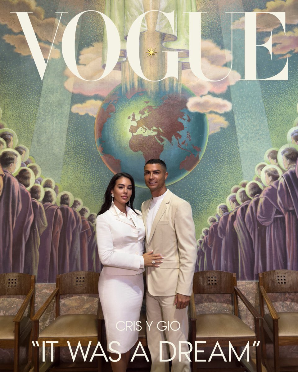 centregoals's tweet photo. 🚨🚨| Cristiano Ronaldo and Georgina Rodriguez posed for VOGUE magazine on the occasion of their wedding. 💍😁 https://t.co/FDIbMTTSlu