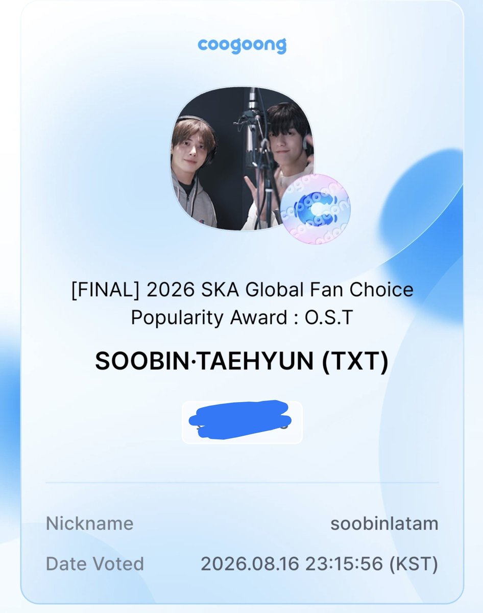 Soobin_latam's tweet photo. 🚨✨ INFO ✨🚨
Moas y soobrangdans!!! Si pueden tiren votos para abrir las la brecha entre el 1ro y 2do lugar !!
•🌸
#SOOBIN #SoBeamStream #KDOL https://t.co/JjRCQDUmCc