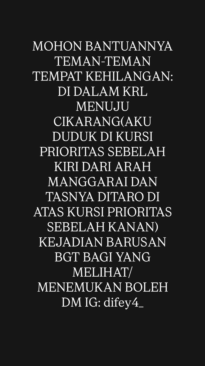 difeyas's tweet photo. GUYS MINTA TOLONG BANTUANNYA @KAI121 😭🙏 #kehilangan #engene #enchin
#krl https://t.co/np6Hq5yiAf