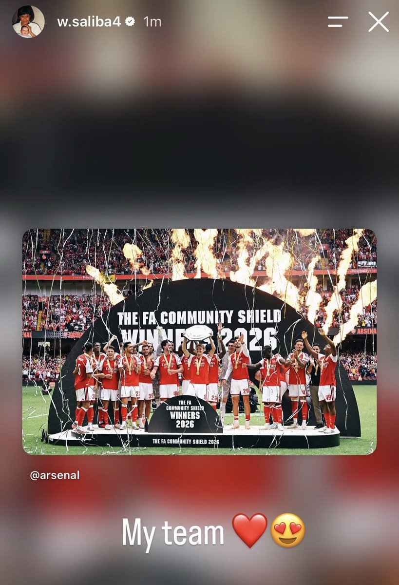 afcstuff's tweet photo. 📲 William Saliba on Instagram: “My team ❤️😍” https://t.co/C5J1OZMvRG