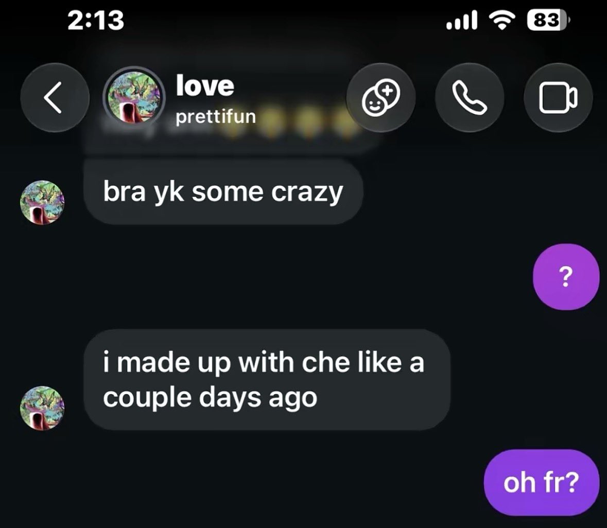 CheUnreleased's tweet photo. Leaked dms claim that allegedly Che and Prettifun are on good terms 👀👀
Will we be seeing them collaborate more in the future?? https://t.co/fQncBibI26