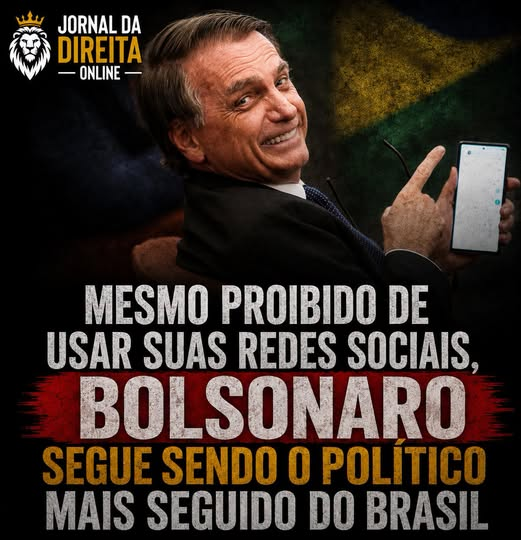JornalBrasilOn2's tweet photo. Mesmo sem fazer novas publicações há 13 meses, Jair Bolsonaro continua com a maior audiência entre os políticos brasileiros nas redes sociais.

Segundo levantamento da consultoria Bites, citado pelo colunista Lauro Jardim, de O Globo, ele soma 67,2 milhões de seguidores no Instagram, X, YouTube, TikTok e Facebook.

O número coloca Bolsonaro à frente de Fabio Teruel (44,2 milhões), Nikolas Ferreira (41,8 milhões) e Lula (37,9 milhões) nas cinco plataformas analisadas.Entre janeiro e agosto, a audiência de Bolsonaro caiu 1,5%. Mesmo assim, a distância pra Lula chega a 29,3 milhões de seguidores.

O levantamento chama atenção principalmente porque Bolsonaro mantém essa liderança mesmo estando há mais de um ano sem publicar nas redes.