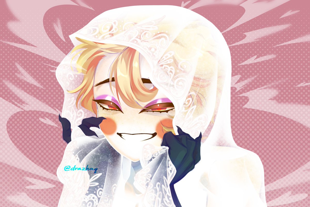 drazhaq's tweet photo. He got a bit excited wearing the veil,, I think it's for a special occasion 👰
#HazbinHotelFanart #HazbinHotelLucifer #LuciferMorningstar https://t.co/CotlggTLaF