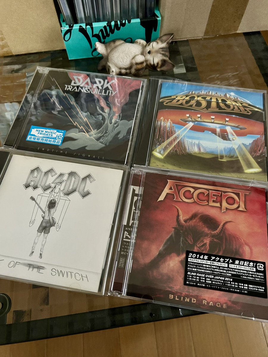 DreamCh24621504's tweet photo. Hi, guys.
How was your summer vacation?
I listened to these CDs on August 16th, 2026.
#EndtimeSignals / Dark Tranquillity🇸🇪
Don't Look Back / Boston🇺🇸
Flick of the Switch / AC/DC🇦🇺
Blind Rage / Accept🇩🇪
Good night, music lovers.
See you tomorrow.ヽ(・∀・) https://t.co/TJBKtg9Mot