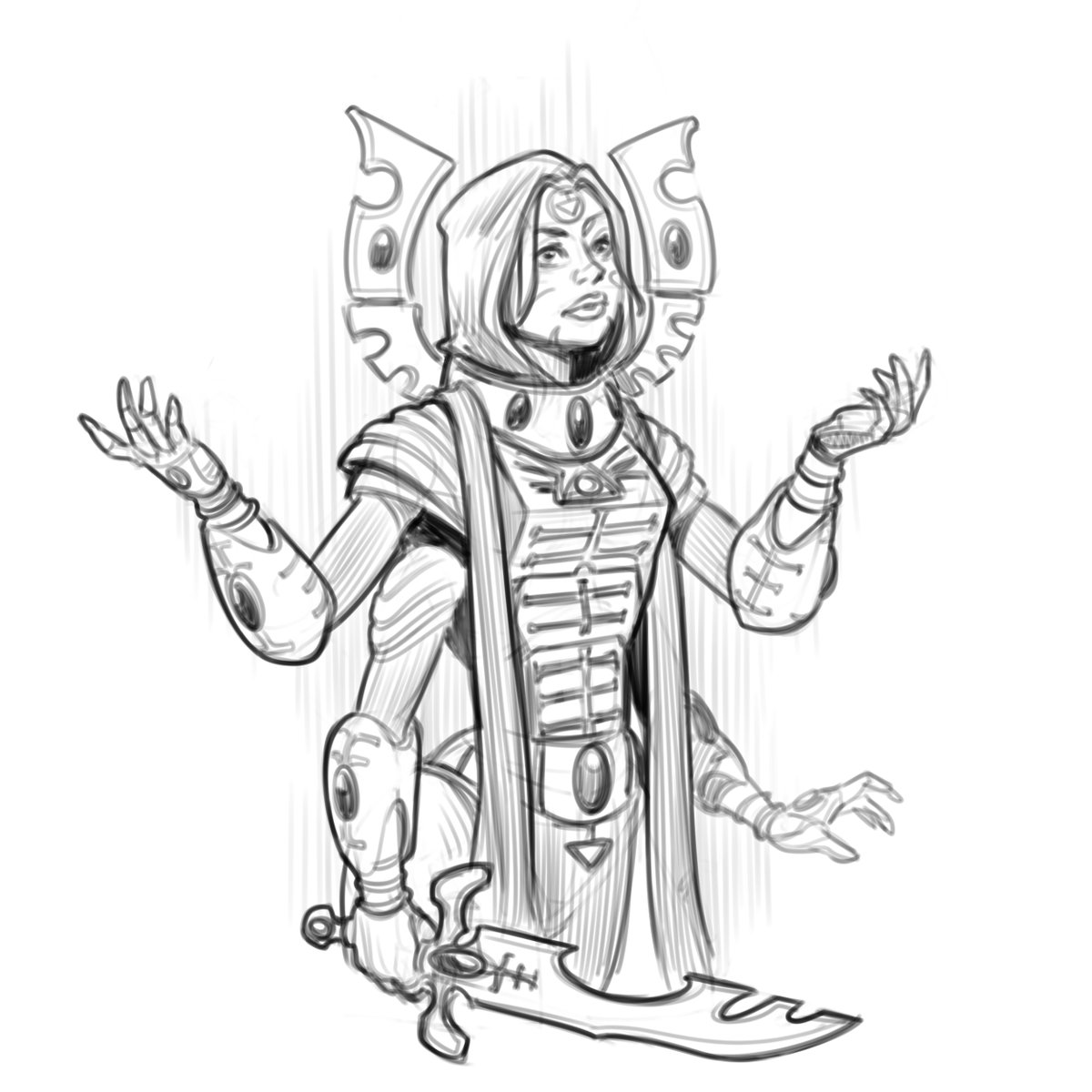 youknowamdraw's tweet photo. Farseer sketch commission #wh40kart #farseer #eldars #wh40k https://t.co/V15x6N3SJb