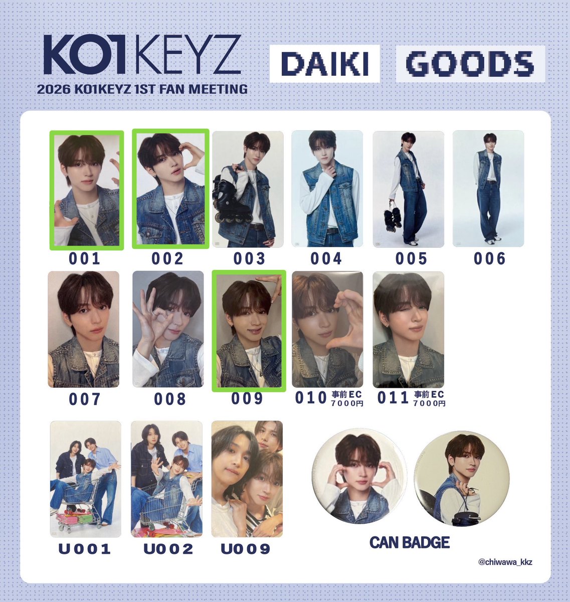 ymc1119's tweet photo. KO1KEYZ 1ST FAN MEETING コイキーズ ファンミ トレカ 缶バッジ 交換

【譲】画像 1枚目
トレカ→後藤 シンヘン 杉山
缶バッジ→矢田 小道具あり(所持予定)

【求】画像2.3枚目
照井 加藤

8/22会場にて手渡しまたは郵送

お気軽にお声掛けください🎀

#KO1KEYZ交換 #コイキーズ交換 https://t.co/OS35DPz41T