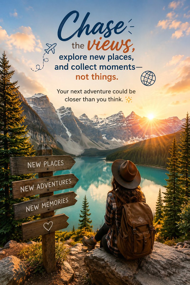 Elenaeqt's tweet photo. 🌅 Chase the views, explore new places, and collect moments—not things. ✈️🌎
Your next adventure could be closer than you think. 💫
#TravelLife #ExploreTheWorld #Wanderlust #USAtravel #AdventureTravel #TravelGram https://t.co/pVrnePq8TJ