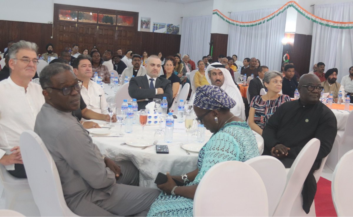 IndiainLiberia's tweet photo. Embassy of India hosted a reception at Monrovia City Hall to celebrate the 80th Independence Day of India. H.E. Amb. Ethel Davis, Deputy Minister of Foreign Affairs, graced the occasion as Chief Guest and delivered remarks on behalf of the Government of Liberia.

The celebration was honoured by the presence of H.E. Samuel A. Stevquoah, Minister of State for Presidential Affairs; H.E. Jerolinmek M. Piah, Minister of Information; H.E. Cllr. Cooper Kruah, Minister of Labour; H.E. Charles Umehai, Deputy Minister for Energy, Ministry of Mines and Energy; Members of the Legislature; senior officials of the Government of Liberia; Ambassadors and members of the Diplomatic Corps & international organisations; media representatives; and members of the Indian community.

The evening featured captivating cultural performances, making it a memorable celebration of India-Liberia friendship, unity and shared traditions.