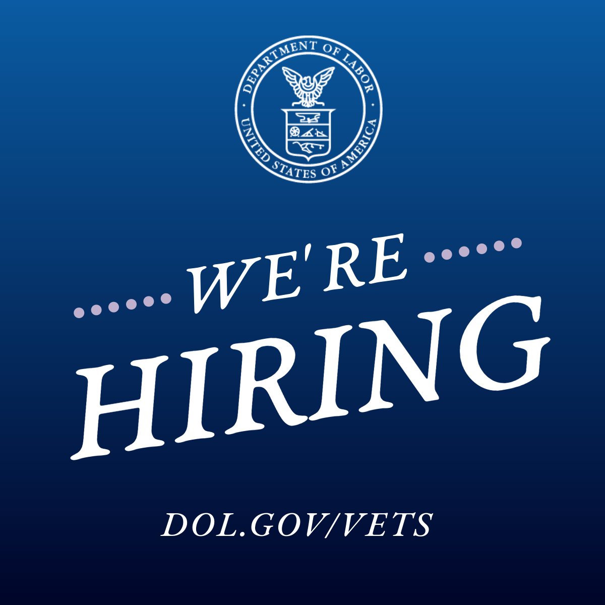 VETS_DOL's tweet photo. .@VETS_DOL is hiring! 
Apply to our Policy Analyst (Office of Research and Policy) position in DC by 8/20: https://t.co/iJIaGfQg0T. https://t.co/6zE2trMQSU