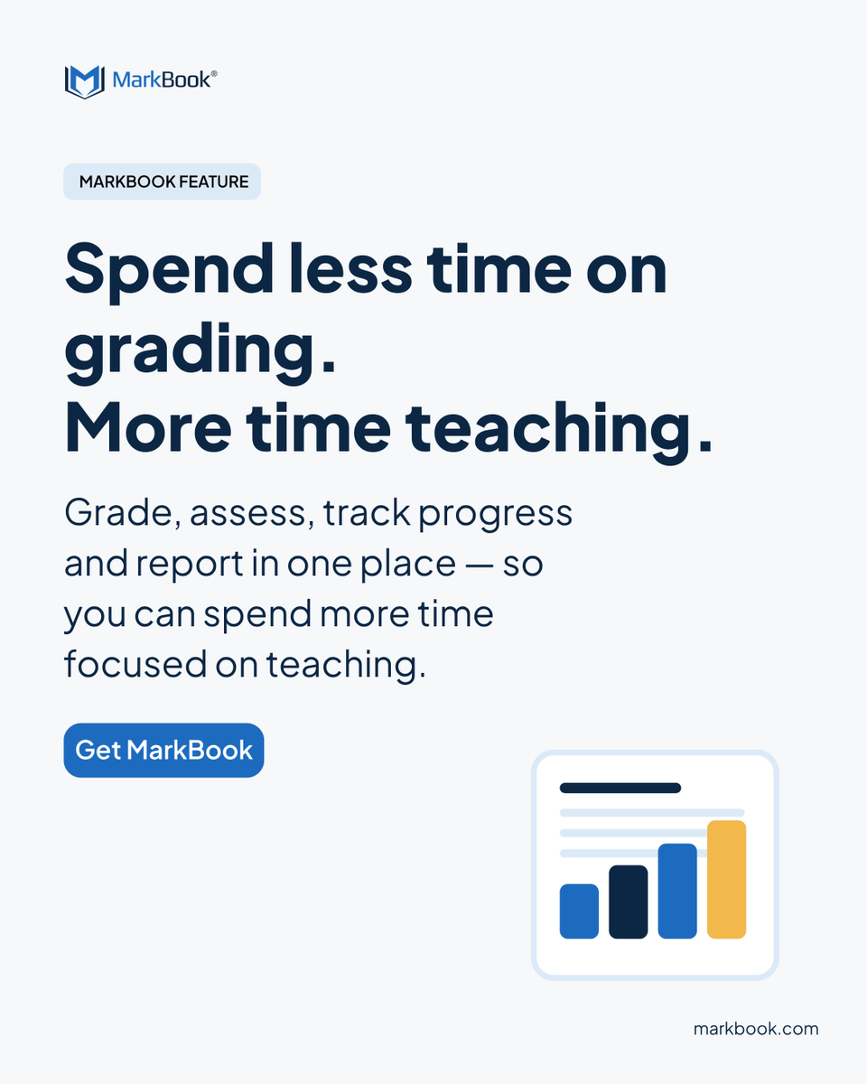 markbook's tweet photo. Less time grading. More time teaching.

MarkBook® brings grading, assessment, progress tracking and reporting together in one place — helping teachers spend less time on administration and more time focused on students.

https://t.co/29y9hzeweg

#Teachers #EdTech https://t.co/iIYHDbTb5V