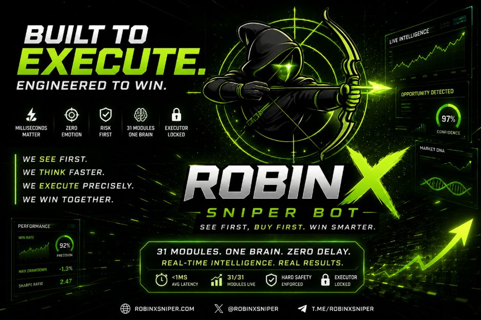 robinxsniper's tweet photo. ⚡ Precision. Speed. Domination. 

#RobinXSniper #RXS #CryptoAI #CryptoTrading #DeFi #TradingBot #OnChainIntelligence #EVM #Uniswap #Web3 https://t.co/FwGF5wmbpo