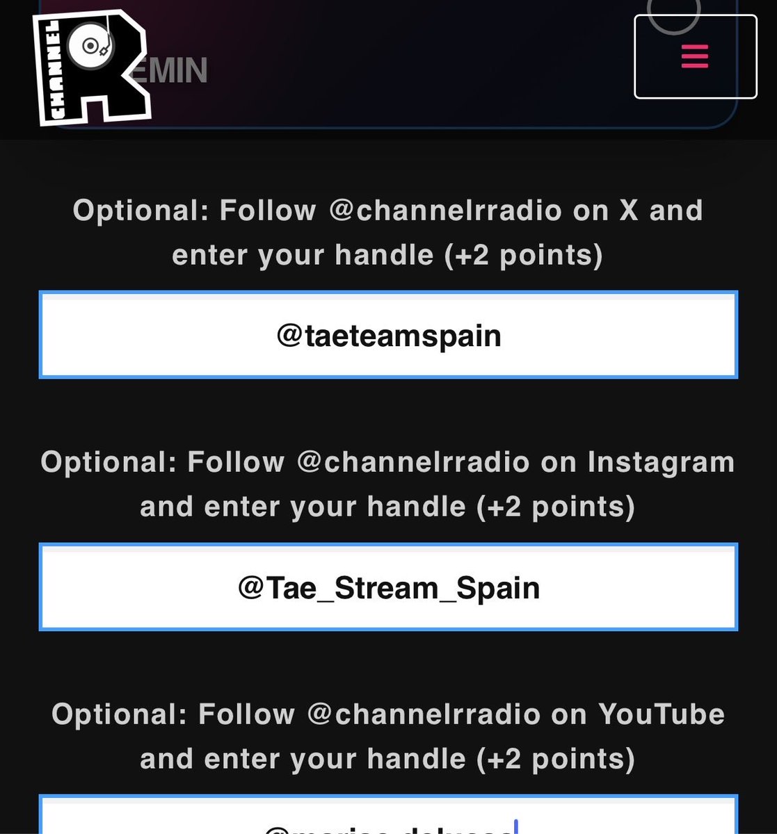 taeteamspain's tweet photo. @Kth_Radio @channelrradio Vote done ✅ for Channel radio.
#Taehyung #V #뷔 #BTSV
#VonRadio https://t.co/qoLB27p8fX