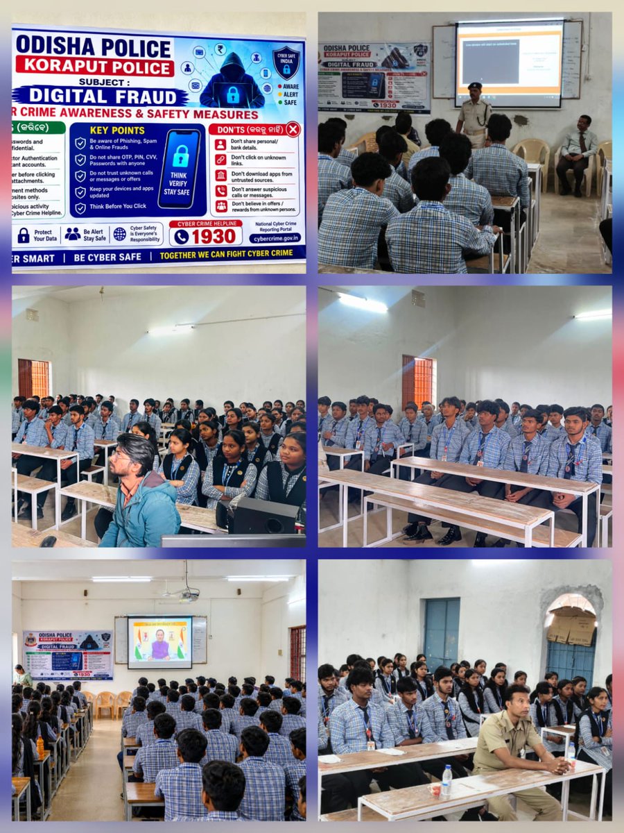 SPkoraput's tweet photo. CYBER AWARENESS PROGRAMME OF CYBER CRIME &amp; ECONOMIC OFFENCE POLICE STATION, KORAPUT DISTRICT https://t.co/bx2ti2ak6j