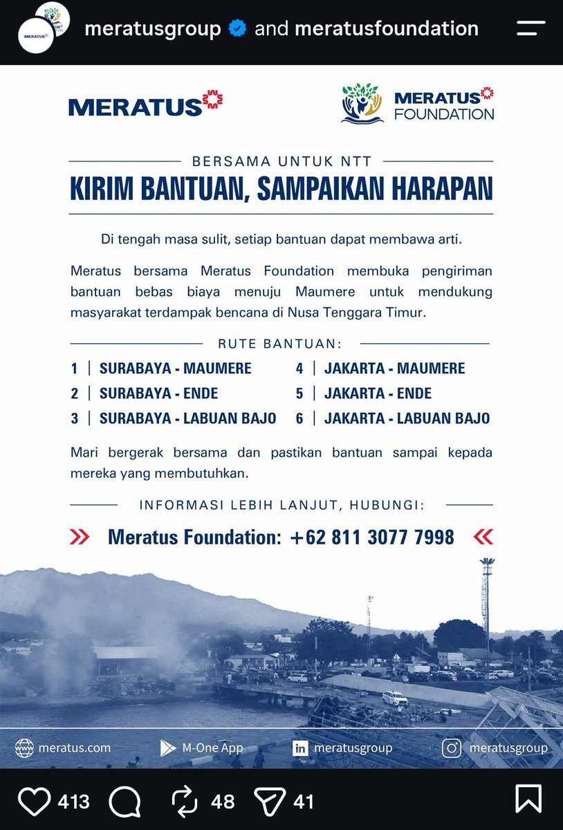 RichHealthyFun's tweet photo. MERATUS GRATISKAN PENGIRIMAN BANTUAN KE NTT

Buat kamu atau yayasan yg mengumpulkan bantuan buat NTT dan masih bingung gimana ngirimnya, bisa hubungi kontak di bawah ya🙏 https://t.co/3P6k7Md1xB