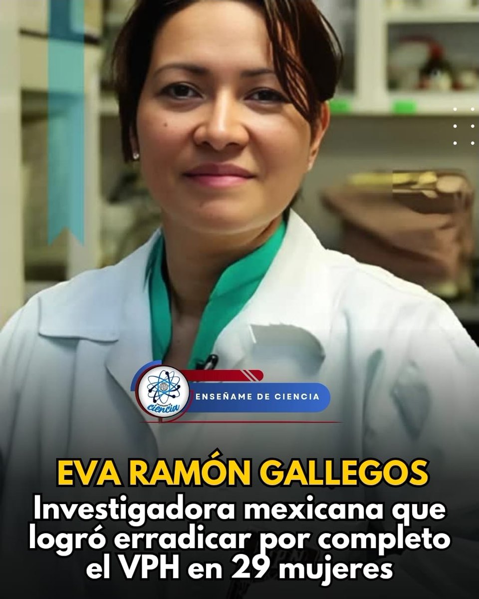 EnsedeCiencia's tweet photo. Eva Ramón Gallegos es una científica originaria de San Juan Bautista Tuxtepec, Oaxaca. Y ha hecho historia al ser la primera en erradicar al 100% el VPH en 29 mujeres. Es especialista en nanobiotecnología y ciencias biomédicas, lo que la ayudó a descubrir una posible solución contra el virus del papiloma humano.

Entre sus estudios, descubrió que algunas mujeres producen en mayor medida un compuesto orgánico, lo que ayuda al tratamiento.