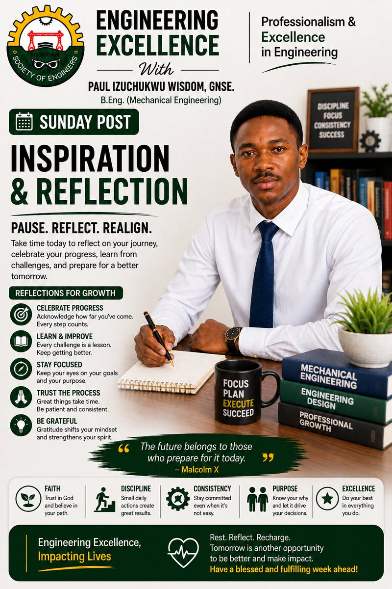 mgwizzz's tweet photo. Pause. Reflect. Realign.

Celebrate your progress. Learn from your challenges. Stay focused on your purpose and prepare for the week ahead.

Rest. Reflect. Recharge. Keep becoming better. 🙏

Have a blessed and fulfilling week.

#SundayReflection #Inspiration #PersonalGrowth https://t.co/fyiSCSYFr9