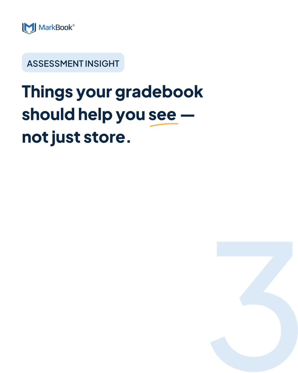 markbook's tweet photo. Good assessment is about more than calculating a grade.

Swipe through for a closer look at the principles that support meaningful assessment — and how MarkBook® helps teachers put them into practice.

https://t.co/29y9hzf43O

#Gradebook #Teachers #EdTech https://t.co/rKXmPD6zbU