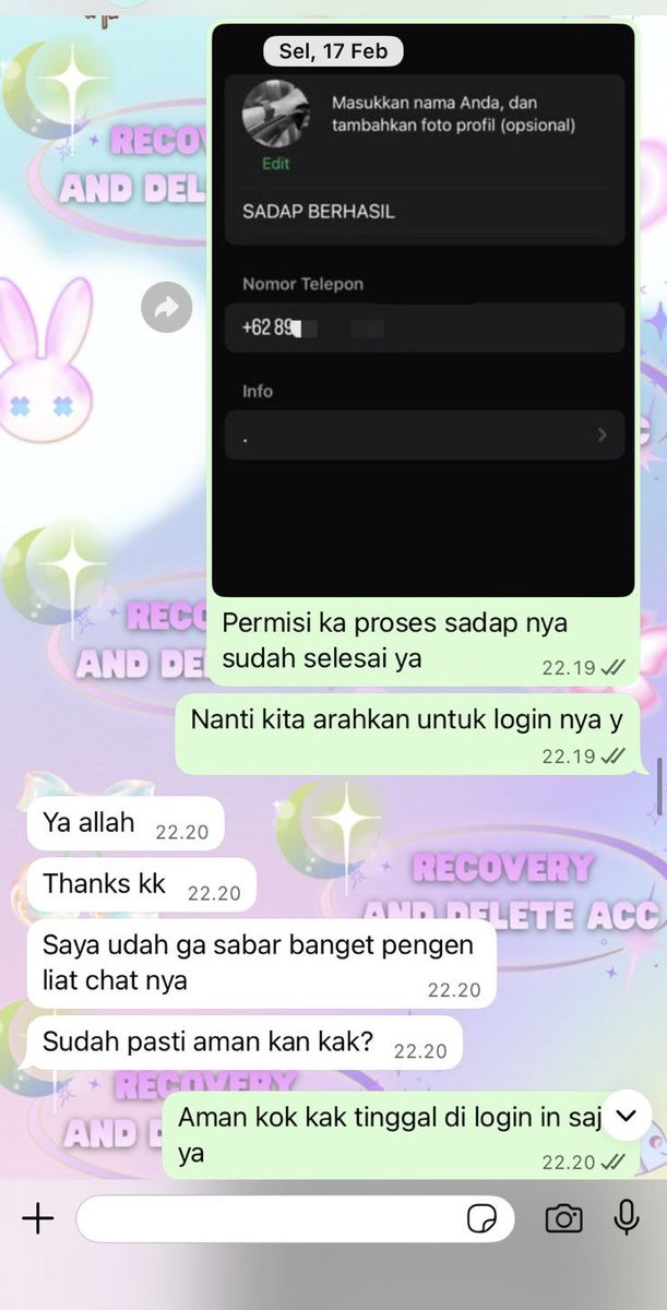 brizsbane's tweet photo. selamat malam jasa pulihkan dan balikin akun sosmed.

Jasa Pemulihan akun instagram, tiktok, Facebook, X, email, goggle, line

Hapus akun Tiktok, email, X, Facebook, Instagram, Youtube, Telegram.

Serta : Sadap Akun, Hack akun, Lacak lokasi  #zonauangㅤ 

Order wa di bio☎️ https://t.co/dBVHS69M7C