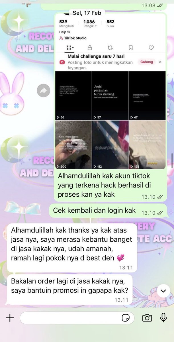 brizsbane's tweet photo. selamat malam jasa pulihkan dan balikin akun sosmed.

Jasa Pemulihan akun instagram, tiktok, Facebook, X, email, goggle, line

Hapus akun Tiktok, email, X, Facebook, Instagram, Youtube, Telegram.

Serta : Sadap Akun, Hack akun, Lacak lokasi  #zonauangㅤ 

Order wa di bio☎️ https://t.co/dBVHS69M7C