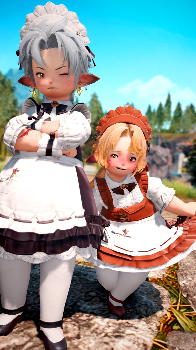 ShiningGreyStar's tweet photo. They're maids now https://t.co/QfcNOERLYA