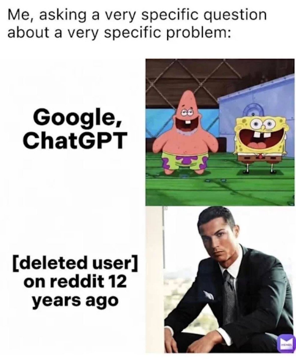 memechaotic's tweet photo. Reddit always had the answers. https://t.co/6Zr12CBOku