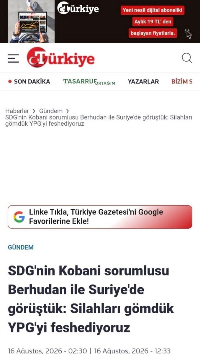 Kurd_Front_News's tweet photo. Mahmoud Barkhwadan denied the validity of the statements attributed to him by the Turkish newspaper “Türkiye Gazetesi”, stressing that what was stated in the report does not reflect the content of his speech during the interview https://t.co/Ze3y4o432A