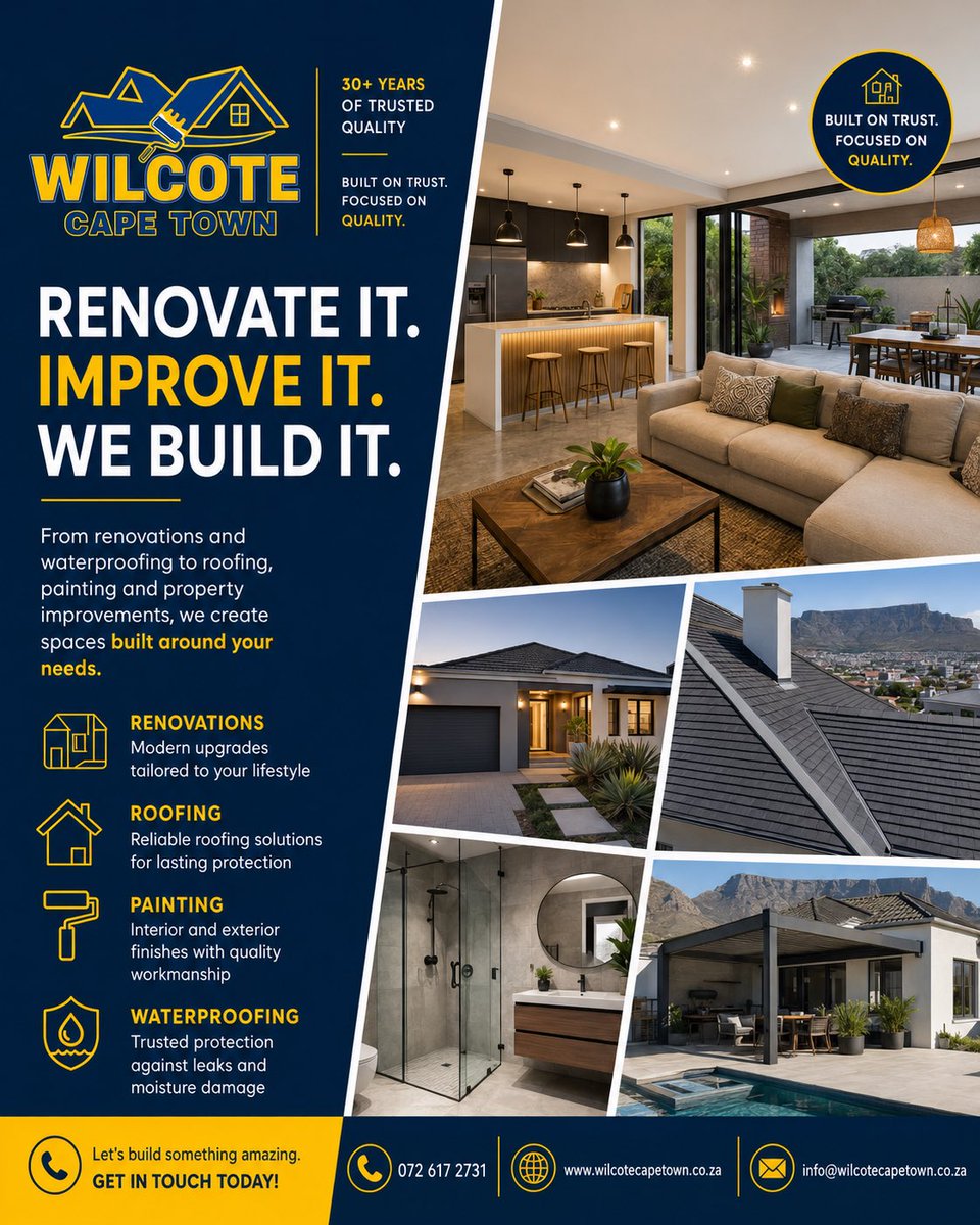 wilcotecapetown's tweet photo. HOME RENOVATIONS &amp; EXTENSIONS | CAPE TOWN

Dream it. Design it. We build it.

Whether you’re planning a complete home renovation, adding extra space, upgrading your entertainment area or giving your property a fresh modern look, Wilcote Cape Town can help bring your ideas to life https://t.co/qK0wY9ejSm