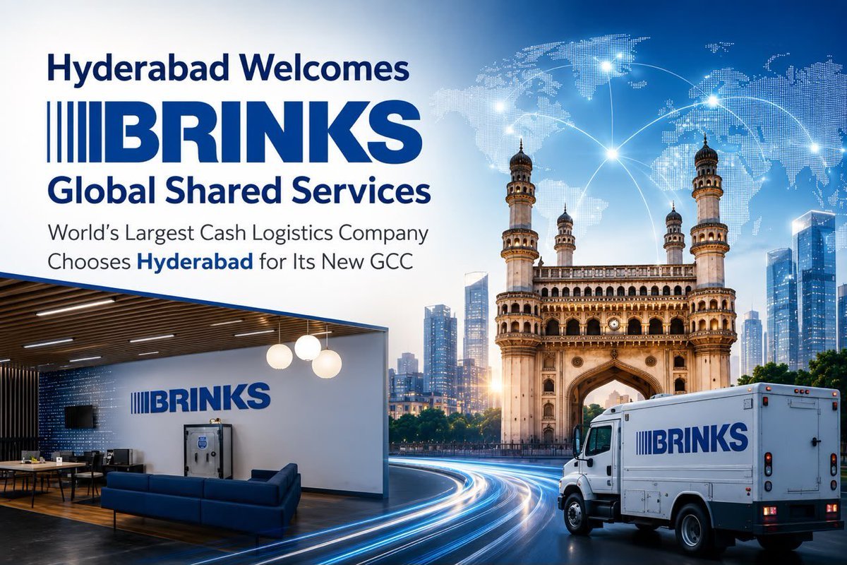 NaFaUpSpo's tweet photo. #Brink’s, the world’s largest #cashlogistics and secure transport company, is set to open its Global Shared Services #GSS #GCC in #Hyderabad, covering technology, HR, finance and analytics. #ANSR is setting up the centre, with hiring already underway. https://t.co/PnFkM1RNPq
