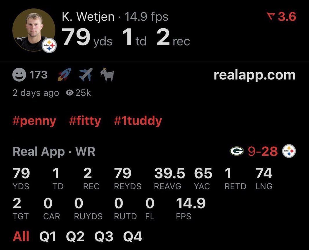 SteelersFC's tweet photo. My rookie WR5 vs their “franchise savior” https://t.co/70ST34mYv8