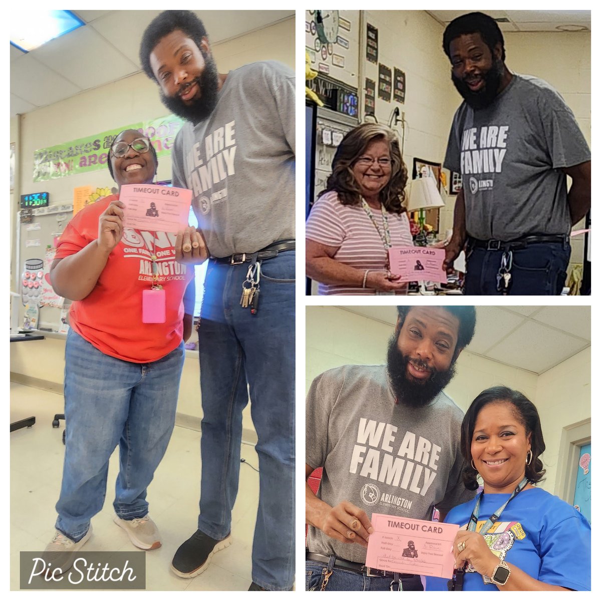 ArlingtonJmcss's tweet photo. Cardinal Teachers are playing for ‘Pink Slips’!  They received a special TIME OUT card from Principal @DrShemon for making positive phone calls to parents! #Our33andAThird @JMCSchools #WeAreFamily @suptking #ItTakesAVillage #PositiveEngagement #WeLEAD #WorkingTogether https://t.co/k8DvXicsf9