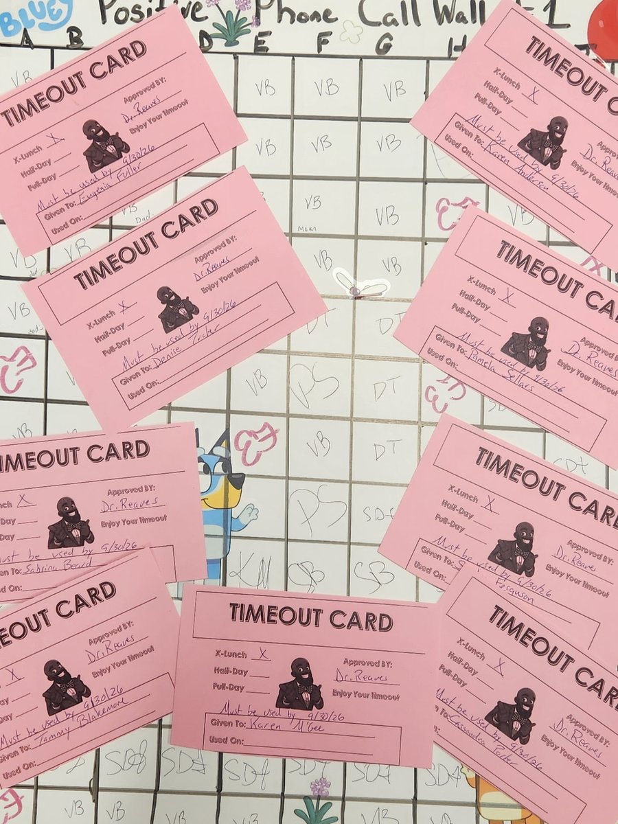ArlingtonJmcss's tweet photo. Cardinal Teachers are playing for ‘Pink Slips’!  They received a special TIME OUT card from Principal @DrShemon for making positive phone calls to parents! #Our33andAThird @JMCSchools #WeAreFamily @suptking #ItTakesAVillage #PositiveEngagement #WeLEAD #WorkingTogether https://t.co/k8DvXicsf9