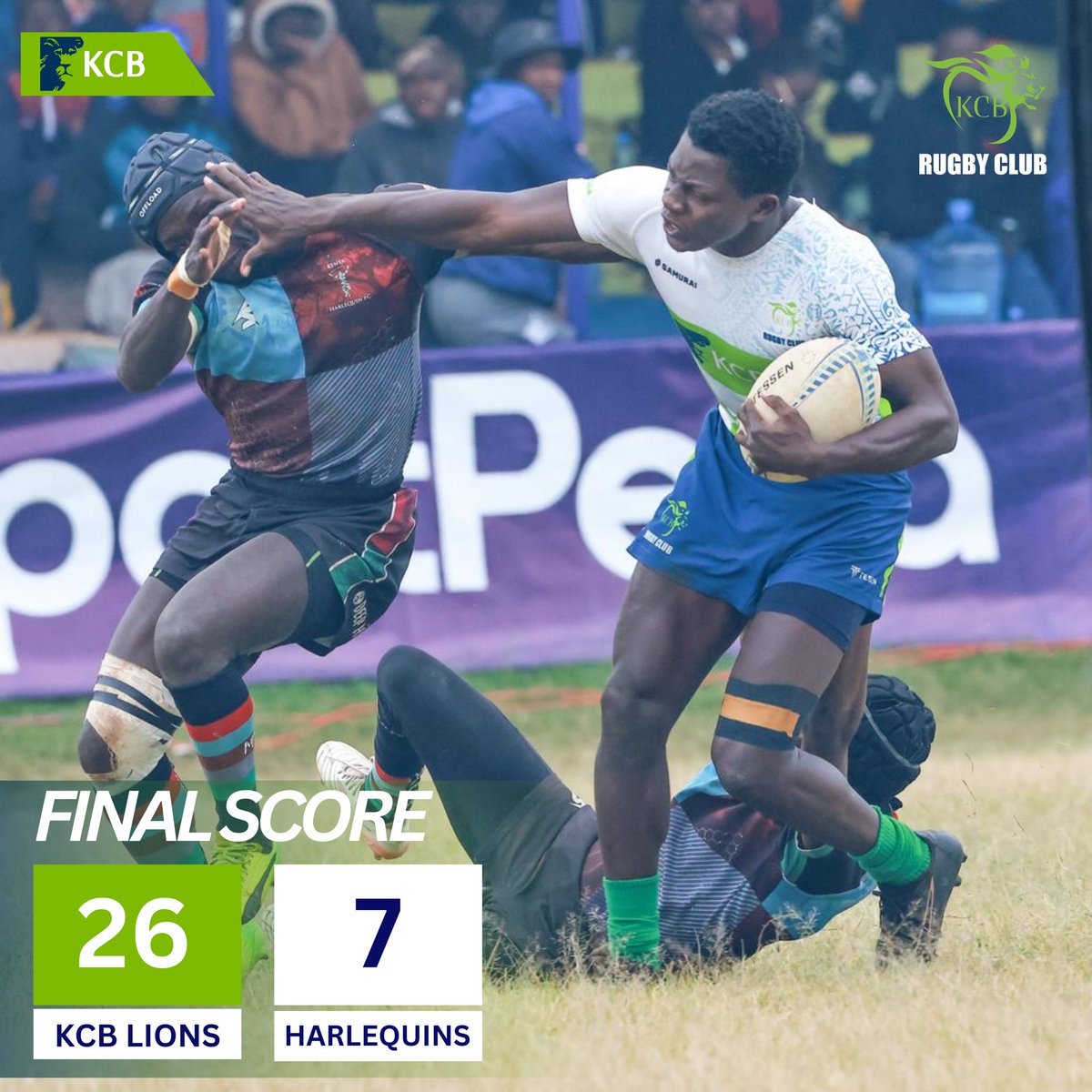 kcbrugby's tweet photo. A statement revenge win over Harlequins in the semis sends the Lions through to the 2026 Kabeberi 7s final. One more game stands between us and the title, with Strathmore Leos waiting.
All or nothing now, boys. One last push.

#RugbyKe #believe #commitment #lionheartedRugby https://t.co/XUACRCSzYD