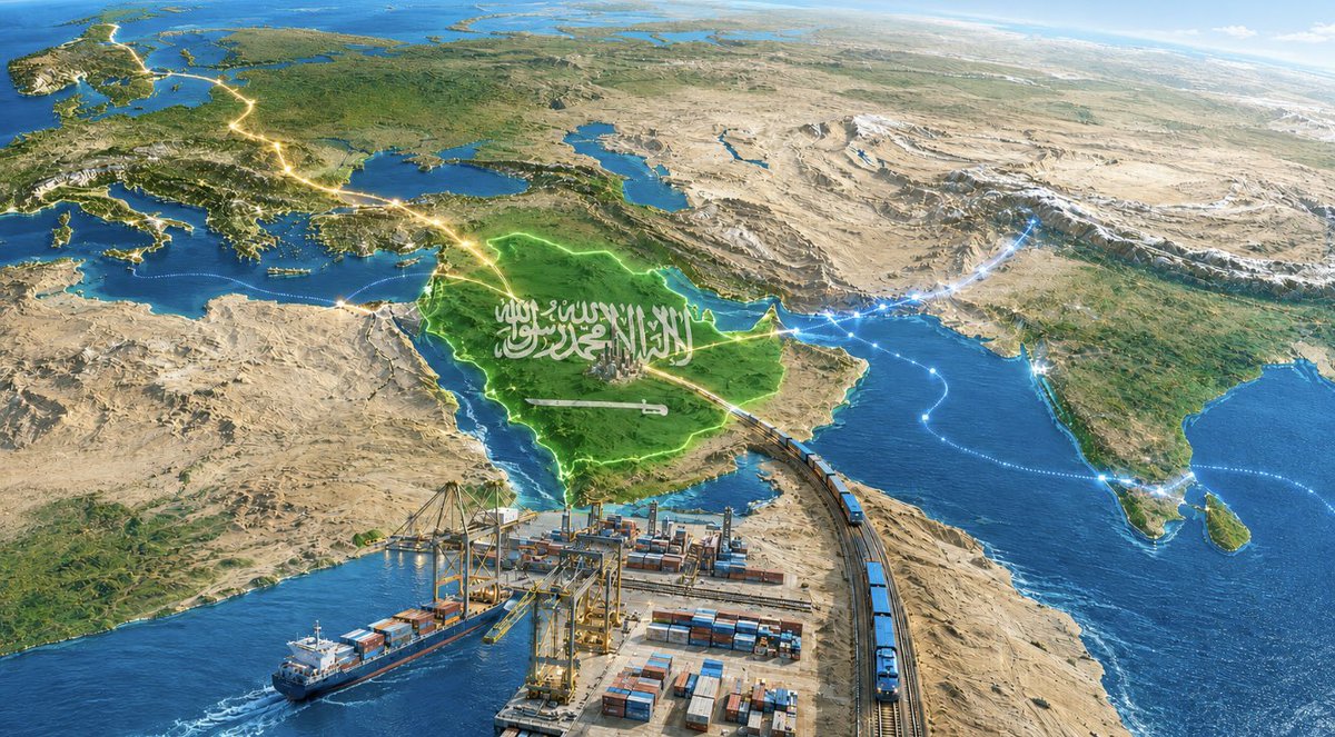 NewslyKSA's tweet photo. 🇺🇸 إعلام أمريكي: السعودية تعيد رسم التحالفات ومسارات التجارة في المنطقة

🌍موقع إستراتيجي يربط الهند والشرق الأوسط وأوروبا
🚢تنوع المسارات يعزز حضور المملكة التجاري
🤝شراكات تمنح الرياض مرونة وتأثيرا أكبر
⚖️دور مؤثر في توازنات الشرق الأوسط
📈ثقل سعودي اقتصادي وإستراتيجي متنام https://t.co/KhfurCQg60