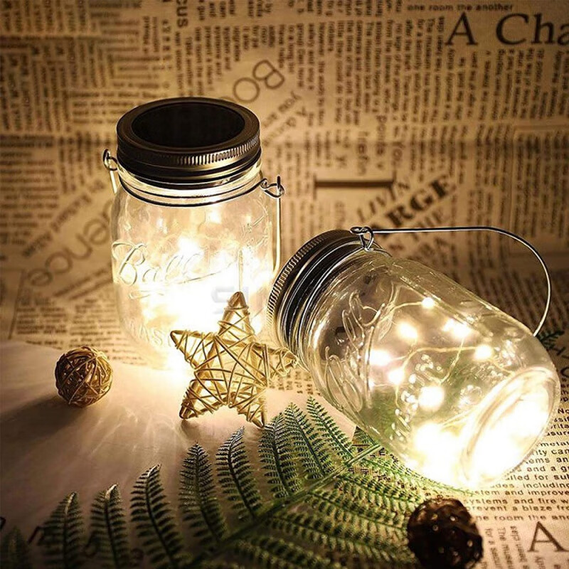 DEEDEEDASTAR's tweet photo. [DIY Alert! Turn old mason jars into a cute string light planter for tiny succulents. No fancy tools needed—just hot glue, fairy lights, and some soil. Perfect for sprucing up your desk this weekend!]， https://t.co/1KPBhHszp6