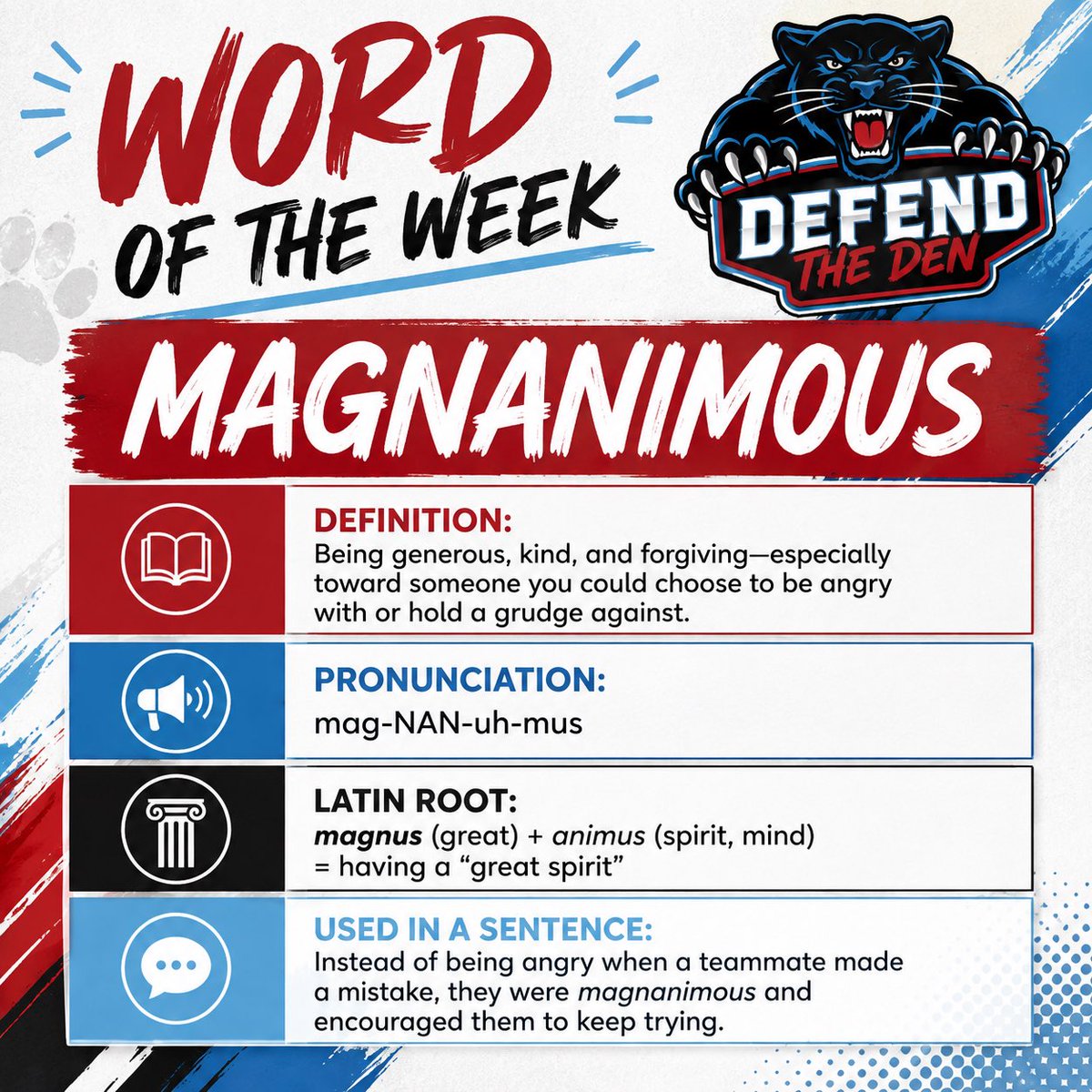 npmspanthers's tweet photo. We challenge you to use the WOW Word this week. #Defendtheden @suptking @ChontelBri30557 @Morton6ELA @JMCSchools https://t.co/VWQESjbnFT