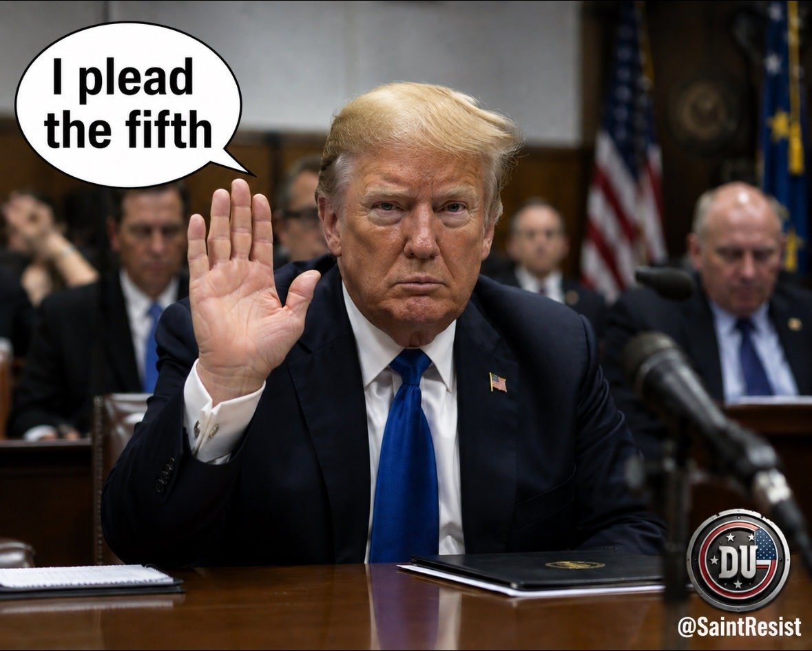 FeistyLibLady's tweet photo. It is a good day to remember Trump has been a grifter and criminal for years and still is.

Back in 2022, when he was between presidencies, he  invoked his Fifth Amendment right against self-incrimination over 440 times during a deposition before lawyers from the NY AG's office in a probe into the Trump Organization's business practices.

The deposition lasted four hours and the only question he answered was his name.

 In February 2024, a NY state judge found Trump liable for intentionally inflating his net worth and asset values to secure favorable loan terms. 

The court ordered Trump and his co-defendants to pay a massive penalty exceeding $350 million plus interest, totaling well over $450 million.

This case is still in appeal phase.

Somethings never change.

One of those things is Trump.  He is still a POS.
#DemsUnited