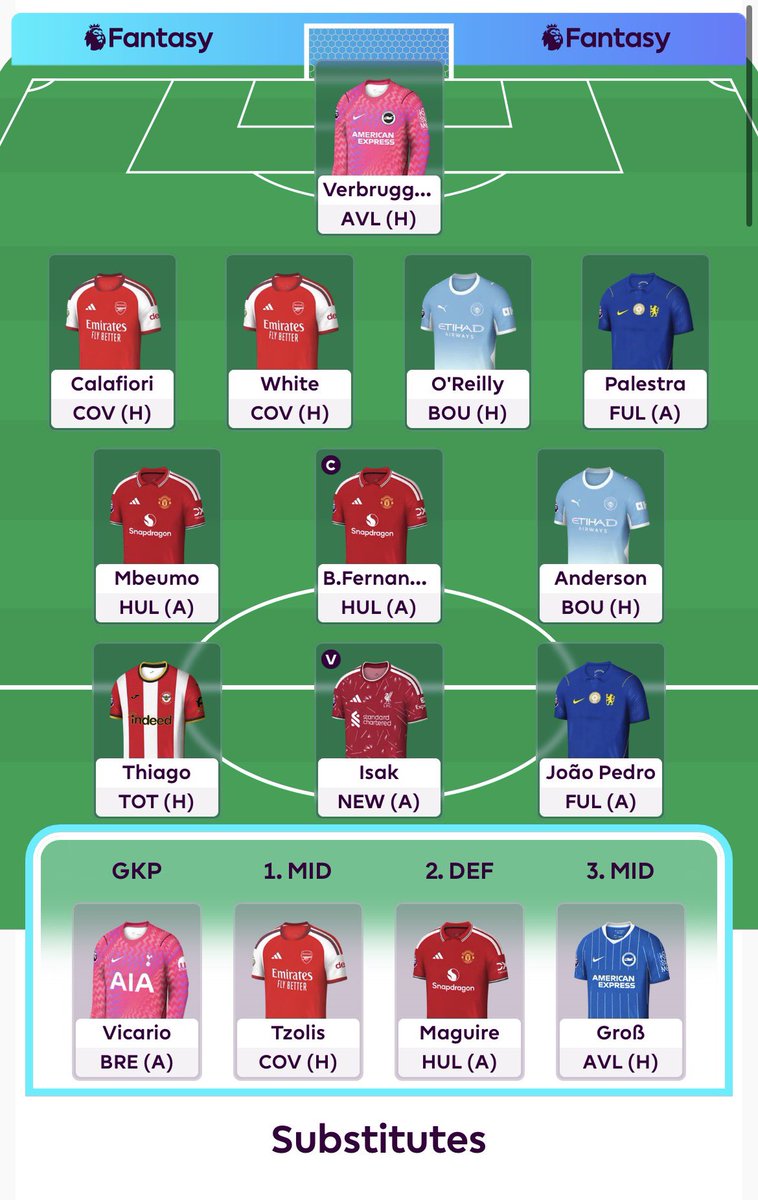 FPL2KPOD's tweet photo. Half Time Community Shield and Kev has already altered his #FPL BB1 Squad..

“Anderson is this year’s Rice. 6.5. Corners. CBITR.  Bombs the box, sends crosses.   This is everything I wanted to see..”

*Kev plan: GW3 will WC or swap Bruno/Isak for Haaland 5.5M Mid with 2Frees* https://t.co/bC4QniKldV
