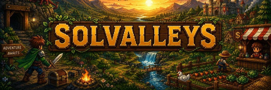solanap2egames's tweet photo. SolValleys @SolValleys $SLV is added to @solanap2egames

⛏️ Mine 🎣 Fish 🌳 Chop 🚜 Farm 🤝 Trade ⚔️ Fight 🏹 Hunt 🎰 Gatcha

Visit https://t.co/zBL6OSs2pU for more details!

#Solana #GameFi #Web3 #PlayToEarn #P2E #CryptoGaming #SolanaEcosystem #BlockchainGames #Web3Games #pumpfun