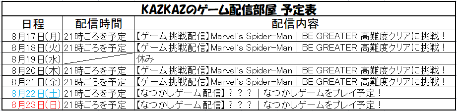 Gamekazkaz_play's tweet photo. 来週の配信予定になります。
都合によっては配信内容が変更したり、休止する場合があります。
Twitch:URL
https://t.co/sG4rVHhUZT
#KAZKAZ_STREAMINGROOM
#Twicht
#ゲーム実況
#ゲーム配信 https://t.co/MU7HRmQ7Zy