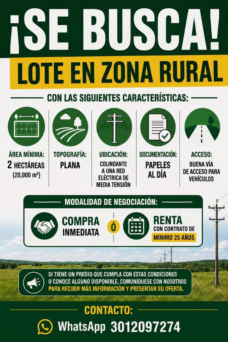 TERRASATIVA's tweet photo. Se buscan lotes de 2 hectáreas en Boyacá https://t.co/UfhKPfEO4y