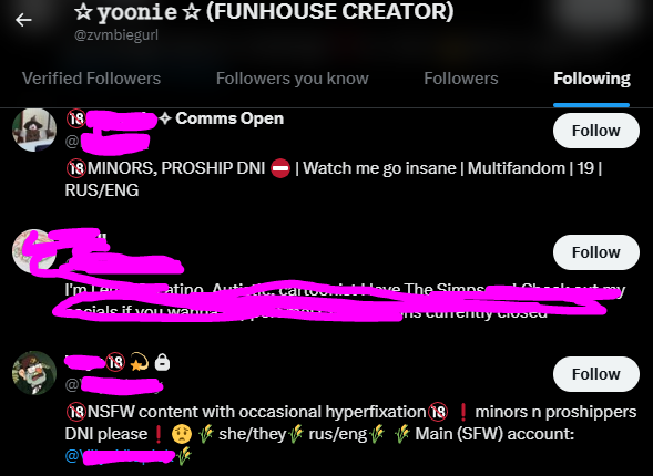 bloodymomoshu's tweet photo. I don't get into drama or anything, but this is important as this is related to minor safety. To everyone with an 18+ acc, PLEASE block @zvmbiegurl as they are 17, lying about being 18.
They are following multiple 18+ accs, so ill be contacting the 18+ accounts to let them know. https://t.co/wnBn6IYjX2