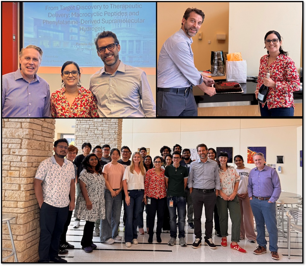 FasanLab's tweet photo. Congratulations to our Pamela (now Dr. Pamela Agredo Sanin) for earning her PhD degree in Chemistry this past week! 👏 👏 Pamela has developed new strategies for the design and evolution of macrocyclic peptides for therapeutic applications! Congrats, Dr. Agredo! 🎉🎉 https://t.co/hPyporRqrW