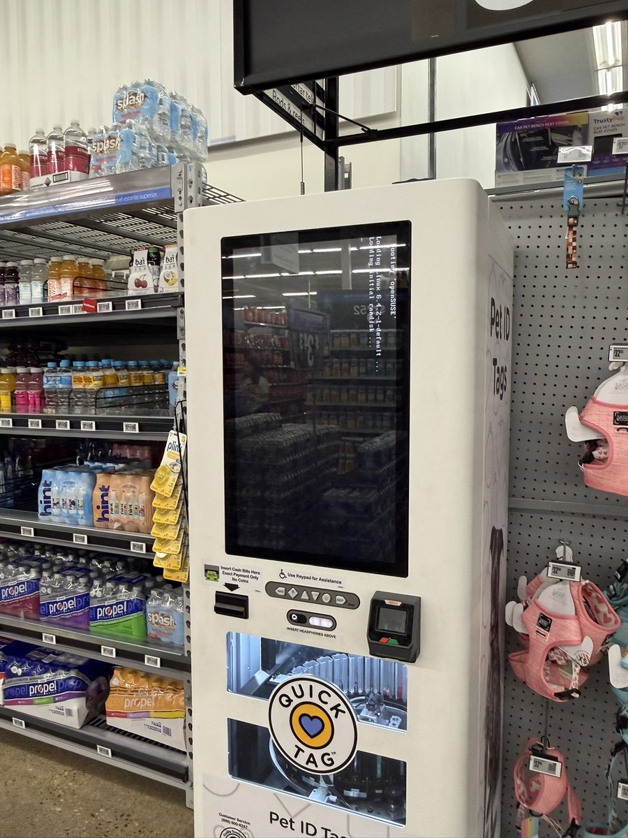 feeblelily's tweet photo. walmart pet tag maker runs opensuse https://t.co/RljJzsgFyp