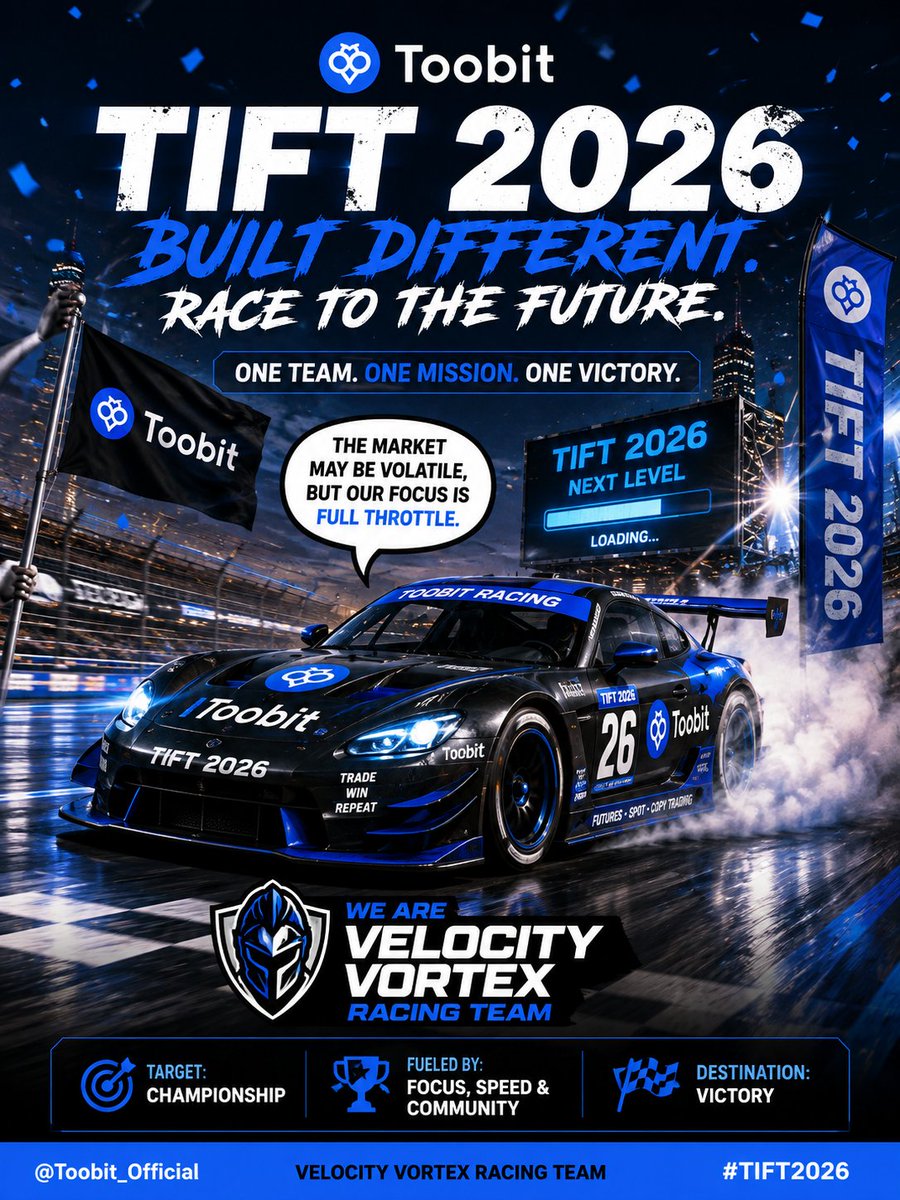 ierbunic54326's tweet photo. #TIFT2026 #Toobit https://t.co/DUPTO37Ajt 

Velocity Vortex Racing Team https://t.co/T55K4RJI5G