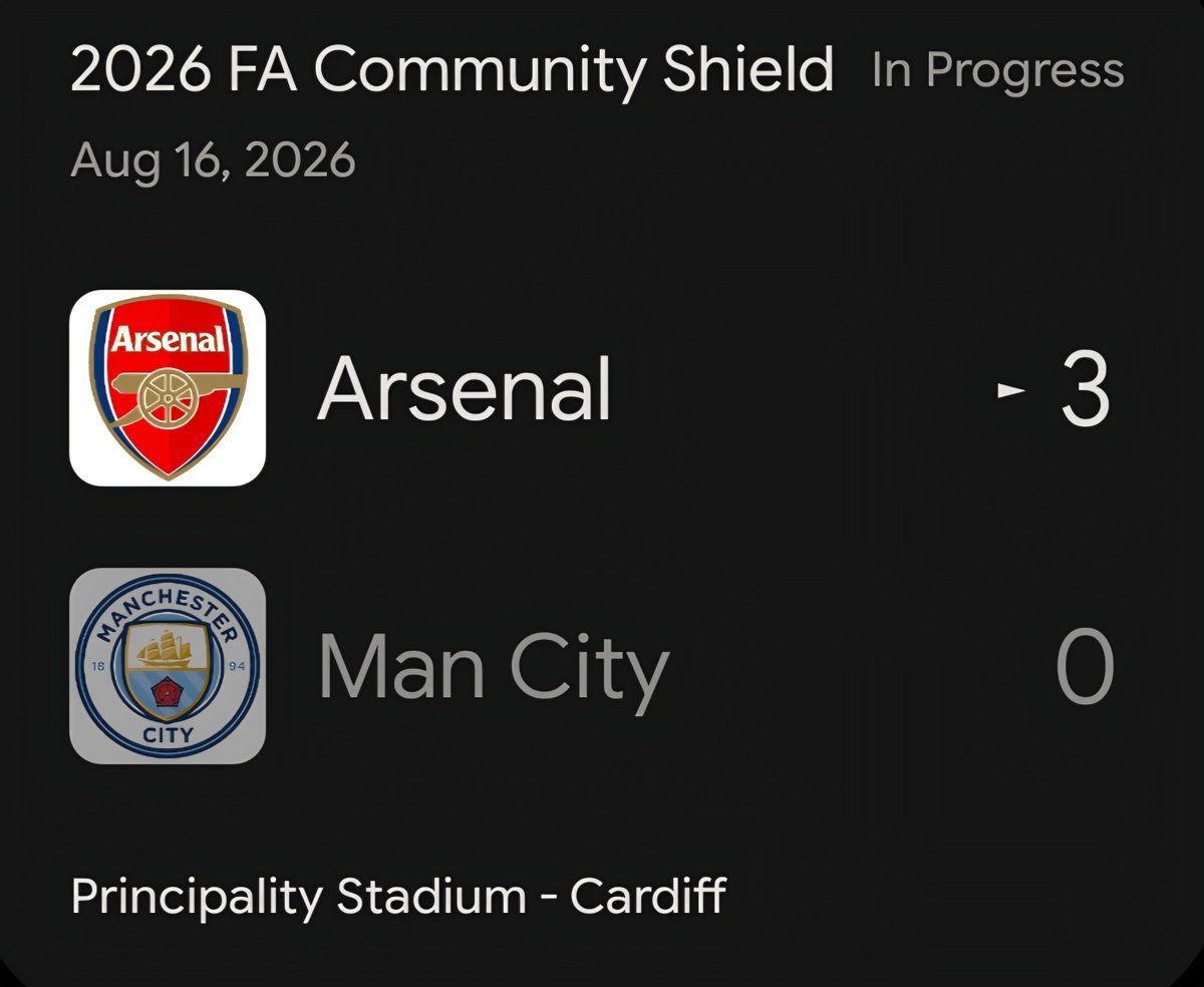 BarrelOnChain's tweet photo. It's the Community Shield, but getting cooked 3-0 before September is definitely a red flag.

Maresca may not survive 2026

Arsenal setting the standard early. https://t.co/Ar6AzDrV6Z