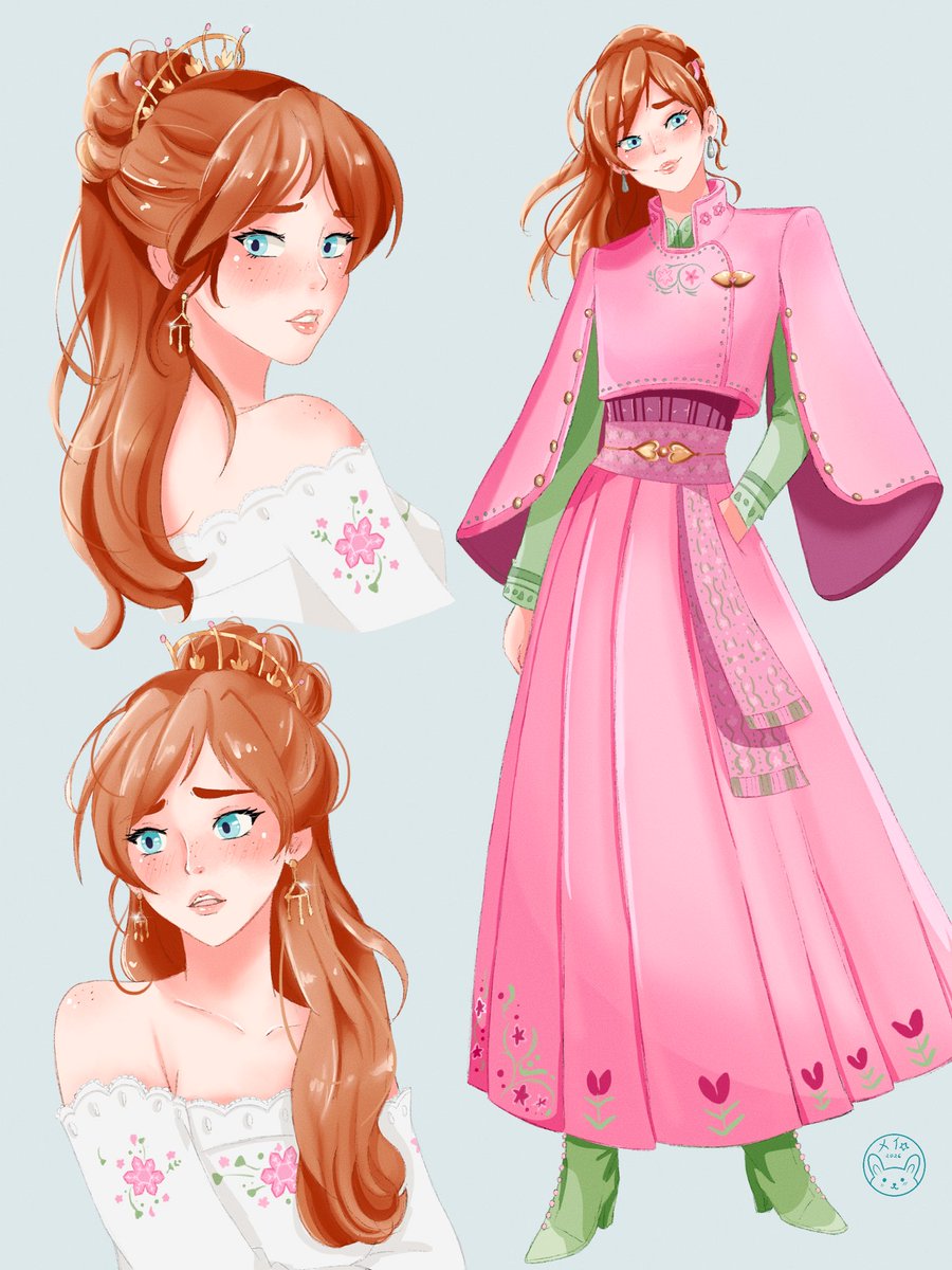 MeirinArt's tweet photo. ANNA IN FROZEN 3?! I HAD TO DRAW HER. ❄️👑

The new design has me completely obsessed. 💗

I’m so ready to see our girl become the queen she was always meant to be.

#Frozen3 #AnnaFrozen #Frozen #DisneyFanart #DisneyArt #Fanart #d23 https://t.co/XvT48kBmWI