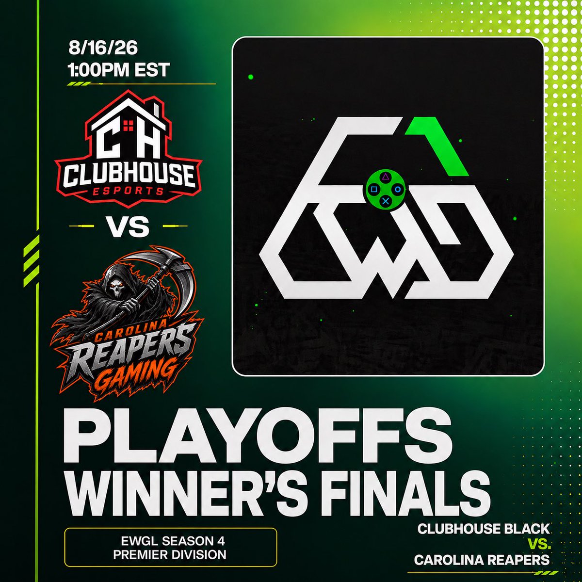 HappyGoLuckyGG's tweet photo. @ClubhEsports Vs. @CarReapersG (Premier Division) | Caster Link: https://t.co/0kKD3y3enI @zCalamity 🎥 | 1:00PM EST 🕒

@reddazaa 
@EzraXXL 
@DaddyJ_COD 
@wonny1k https://t.co/kYftAy0brw