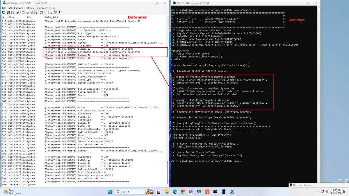 MalwareX532974's tweet photo. KratosEDR - Defending the Defender: A Distributed Canary Architecture for Resilient EDR Sensors Against BYOVD
https://t.co/3WDpHbQe6M
#CyberSecurity #EDR #BYOVD #Ransomware #WindowsKernel #ThreatResearch #EndpointSecurity #SecurityResearch #KratosEDR https://t.co/FwgaKW6c1r