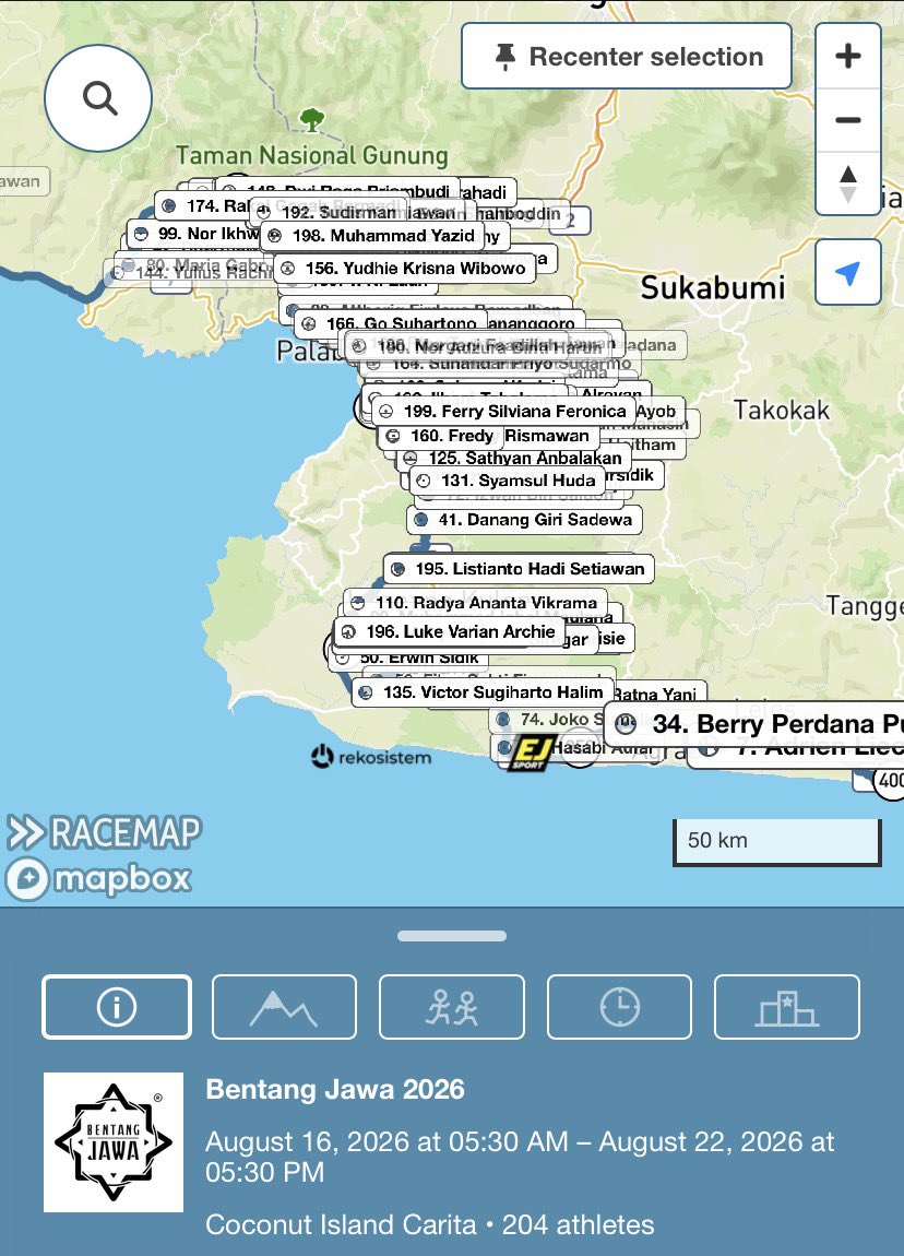 hrdbacot's tweet photo. Rombongan gede pada stay di Palabuhan Ratu. Yang lain kebanyakan stop, Zidan Jam segini masih jalan😭😂 ini ngejar dini hari nyampe CP 1 https://t.co/QScYKGIBqP