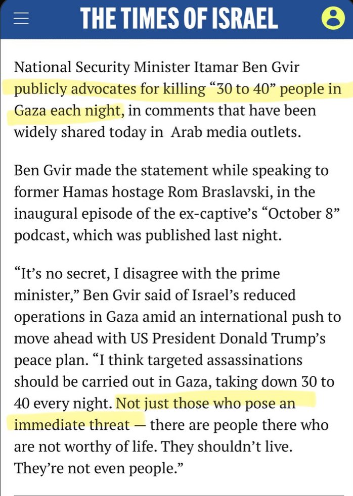 CoreyWriting's tweet photo. Ben Gvir is an existential threat to the future of Israel. He is the embodiment of the worst caricatures of Israel that its international critics have. 

This is a person that simply does not care about his own country's international standing or if it survives the various court cases it's currently embroiled in.
